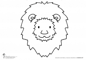 dibujo de cabeza de leon para pintar