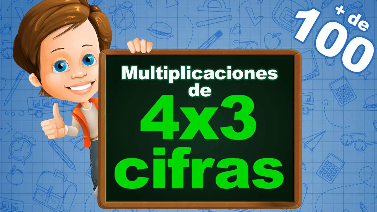 Fichas de Multiplicaciones de 4 cifras por 3 cifras