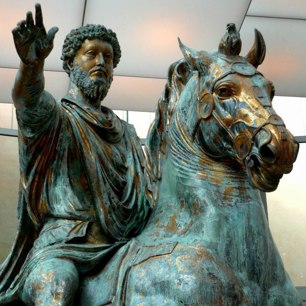 Retrato ecuestre de bronce de Marco Aurelio