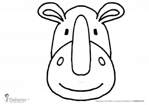 Rinoceronte para dibujar y colorear - Infantil