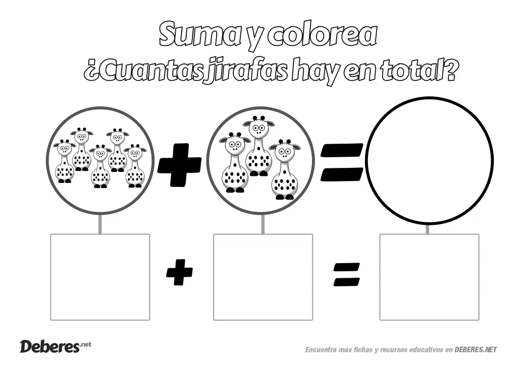 Fichas Suma 5+3 - matematicas educacion infantil