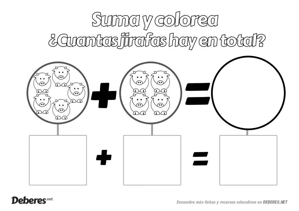 Fichas Suma 5+4 - matematicas educacion infantil