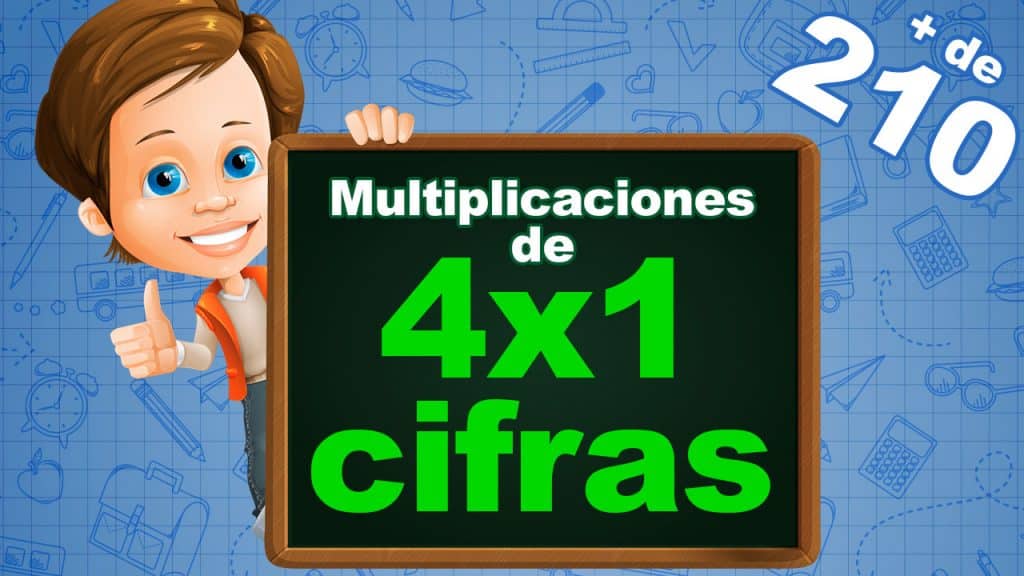 Fichas de Multiplicaciones de 4 cifras por 1 cifra