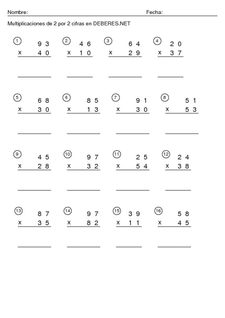 thumbnail of Multiplicaciones de 2 por 2 cifras 3