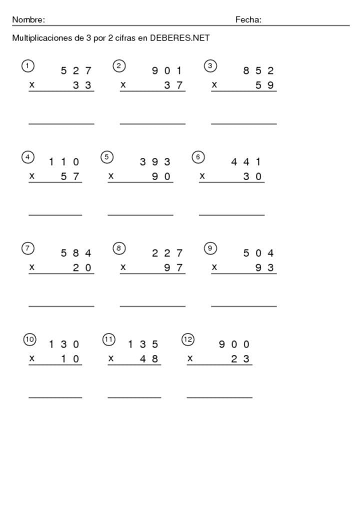 thumbnail of Multiplicaciones de 3 por 2 cifras – 4