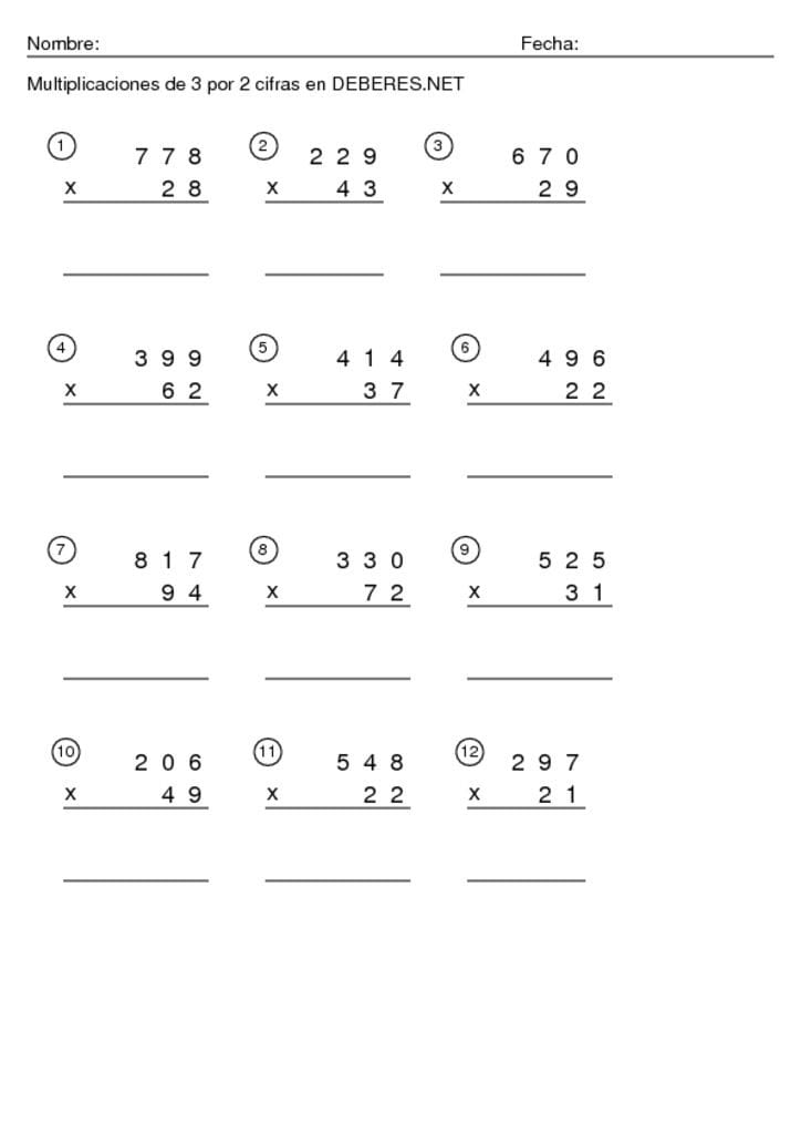thumbnail of Multiplicaciones de 3 por 2 cifras – 5