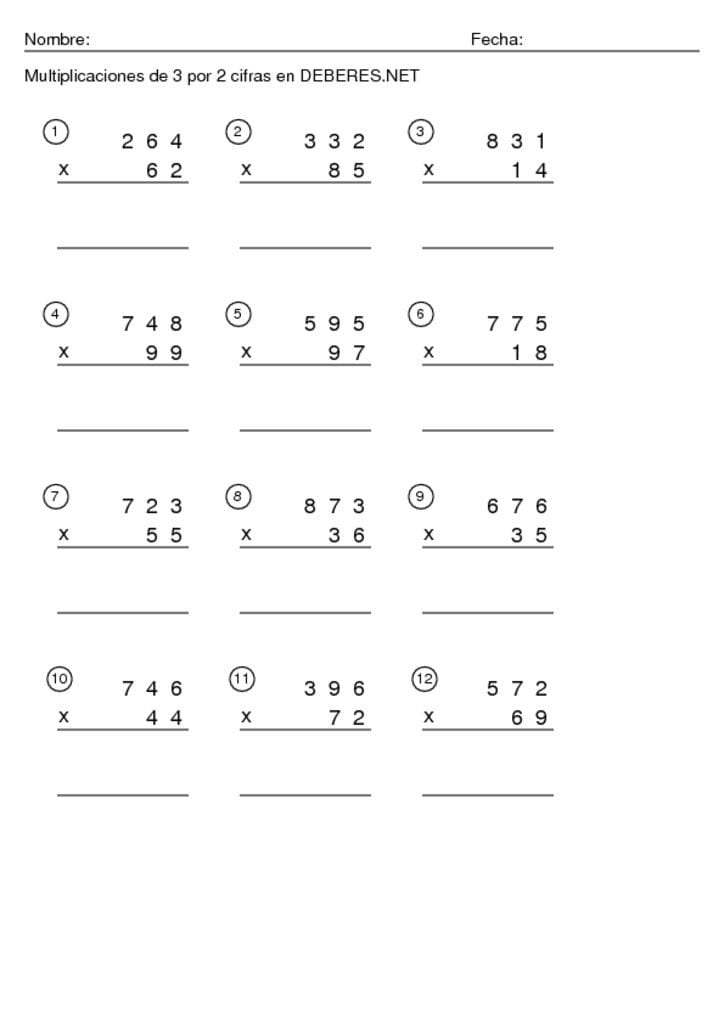thumbnail of Multiplicaciones de 3 por 2 cifras – 7