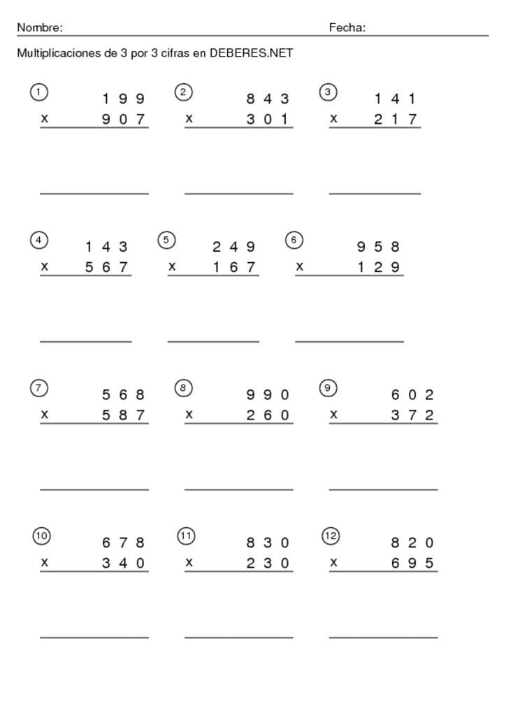 thumbnail of Multiplicaciones de 3 por 3 cifras – 2