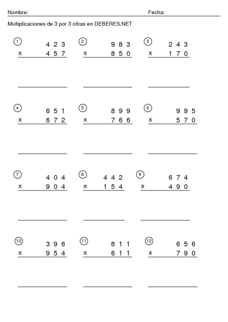 thumbnail of Multiplicaciones de 3 por 3 cifras – 4