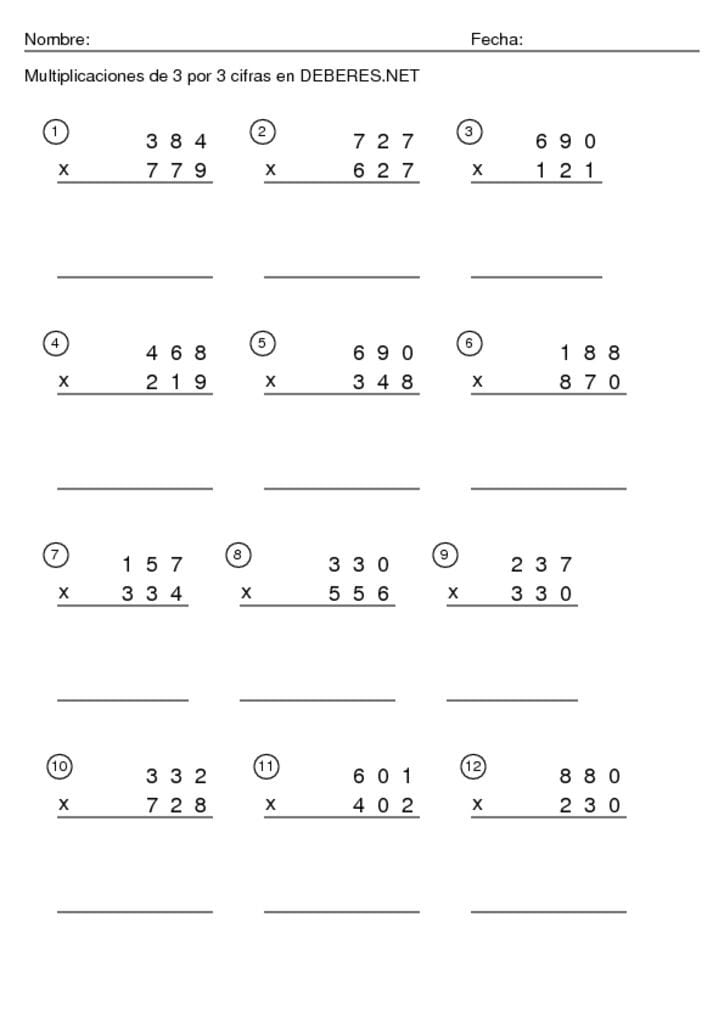 thumbnail of Multiplicaciones de 3 por 3 cifras – 9