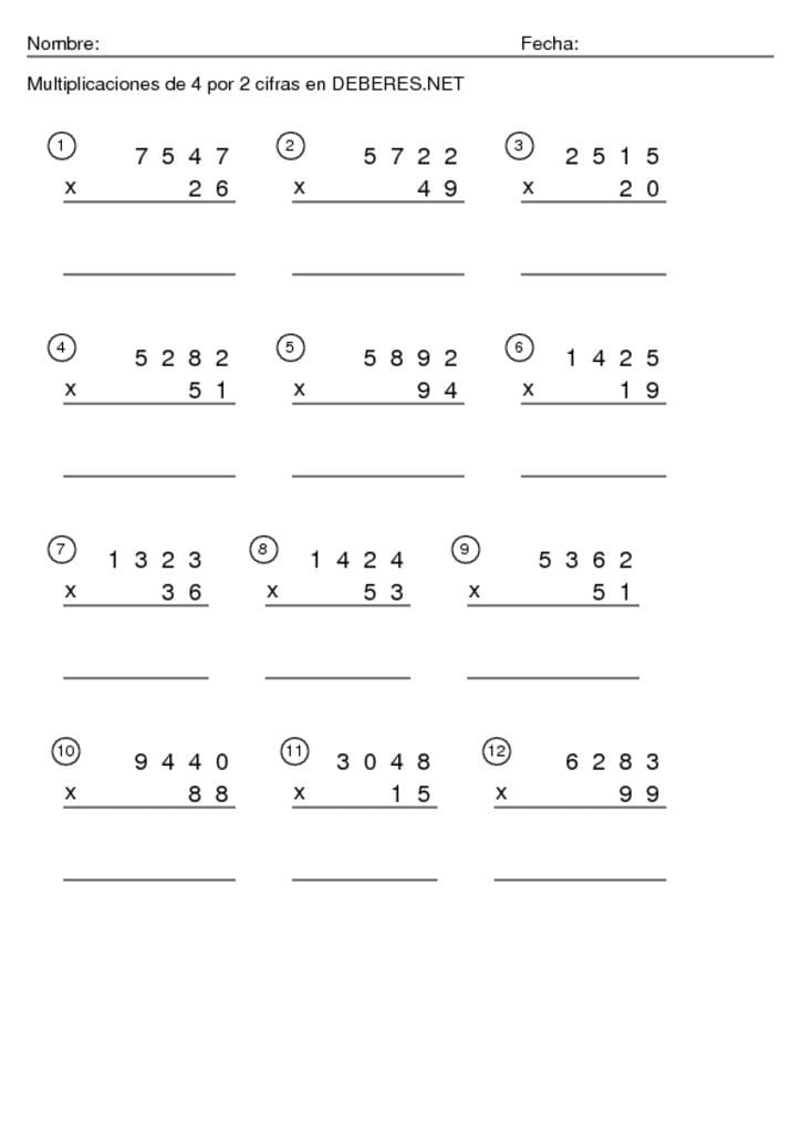 thumbnail of Multiplicaciones de 4 por 2 cifras -7