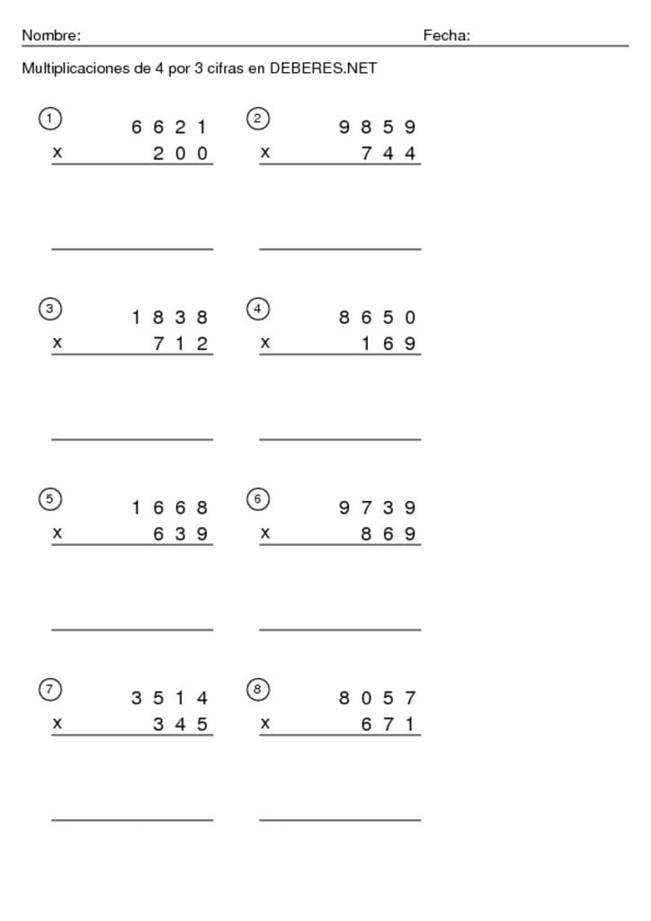 thumbnail of Multiplicaciones de 4 por 3 cifras – 11
