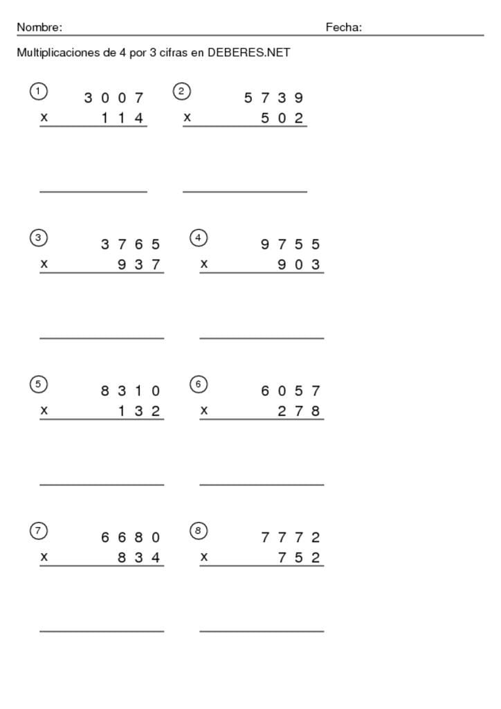 thumbnail of Multiplicaciones de 4 por 3 cifras – 12