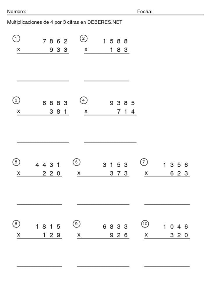 thumbnail of Multiplicaciones de 4 por 3 cifras – 5