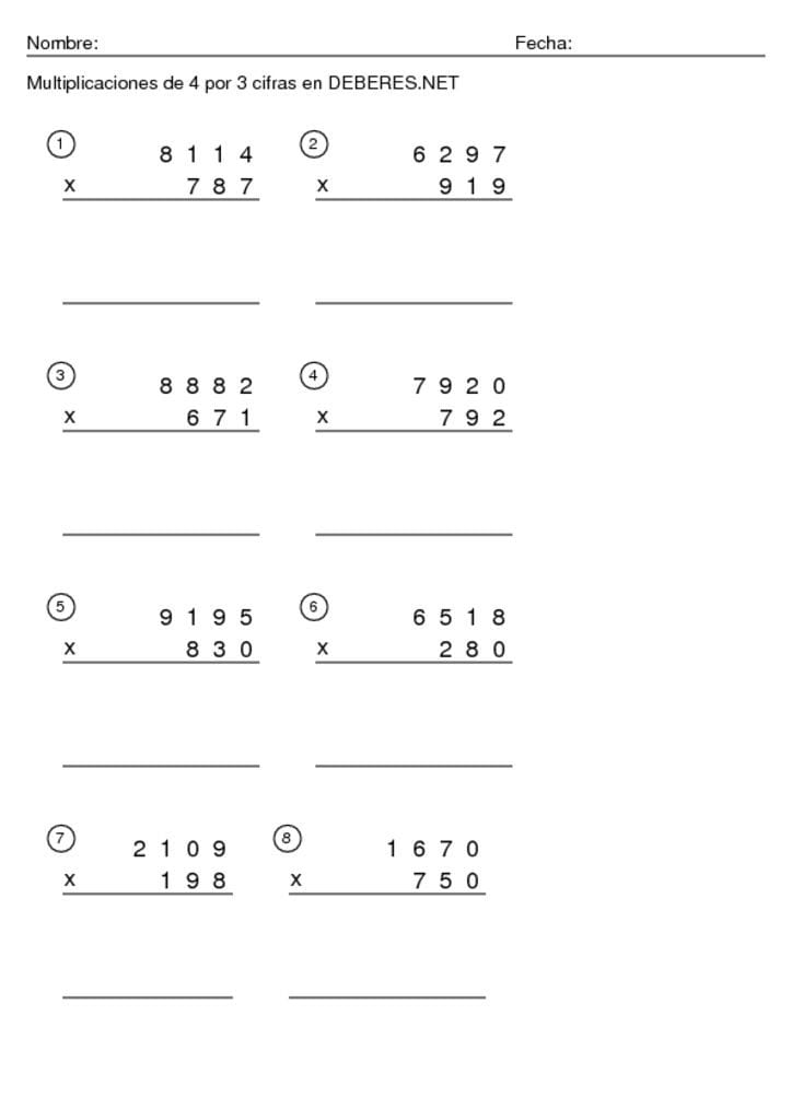 thumbnail of Multiplicaciones de 4 por 3 cifras – 7