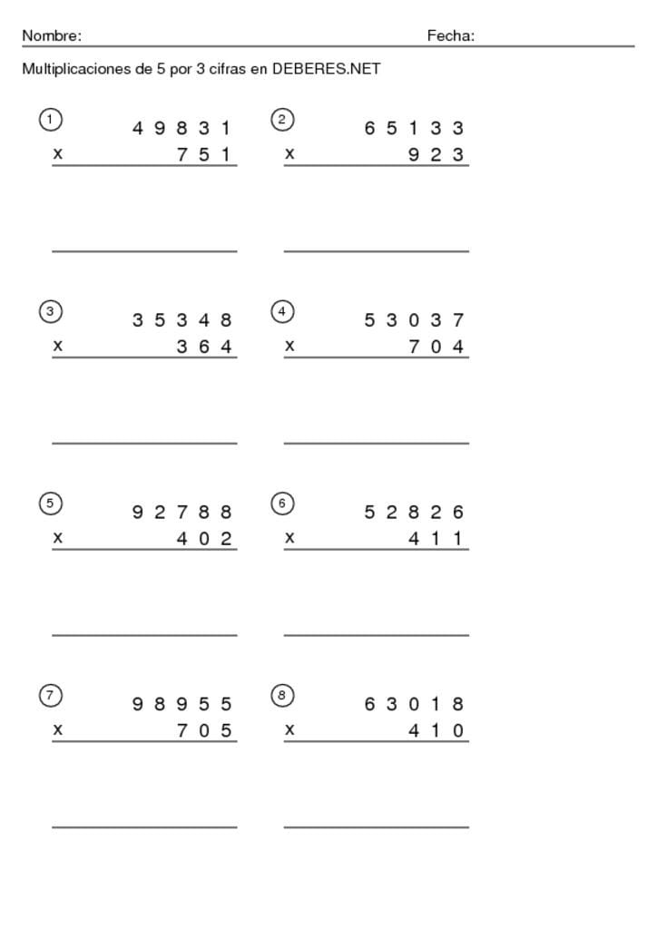 thumbnail of Multiplicaciones de 5 por 3 cifras – 11