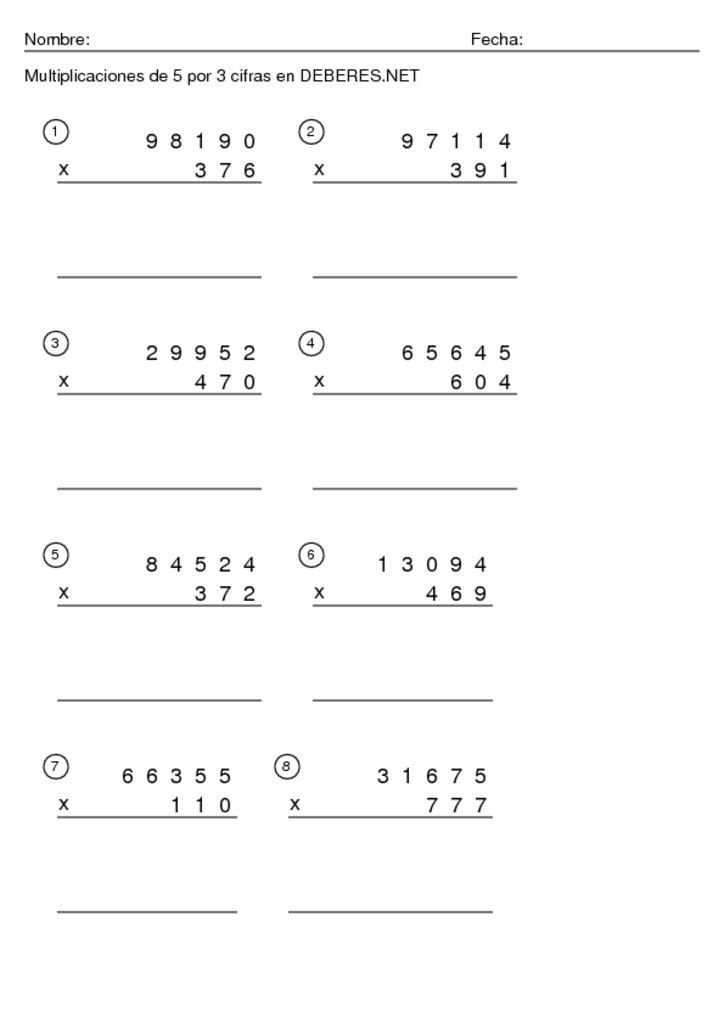 thumbnail of Multiplicaciones de 5 por 3 cifras – 13