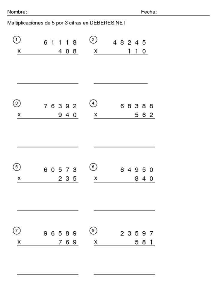 thumbnail of Multiplicaciones de 5 por 3 cifras – 14