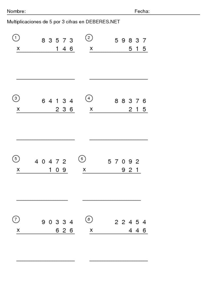 thumbnail of Multiplicaciones de 5 por 3 cifras – 3