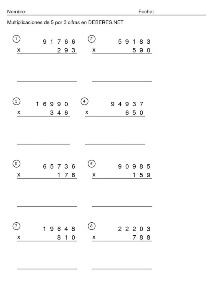 thumbnail of Multiplicaciones de 5 por 3 cifras – 4