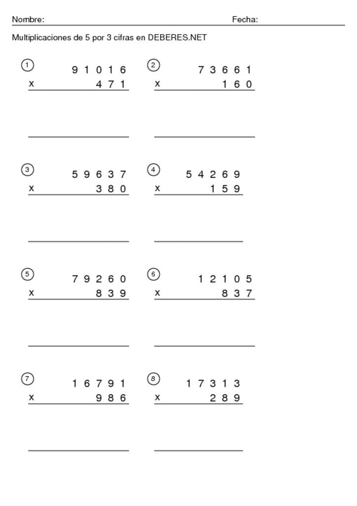 thumbnail of Multiplicaciones de 5 por 3 cifras – 5