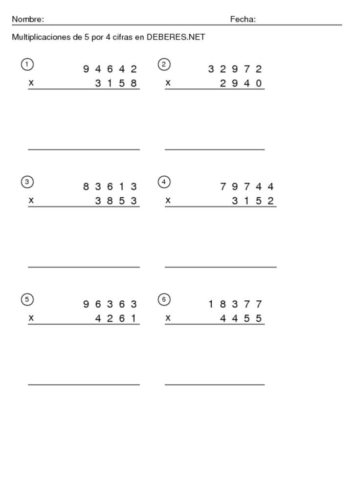 thumbnail of Multiplicaciones de 5 por 4 cifras – 11