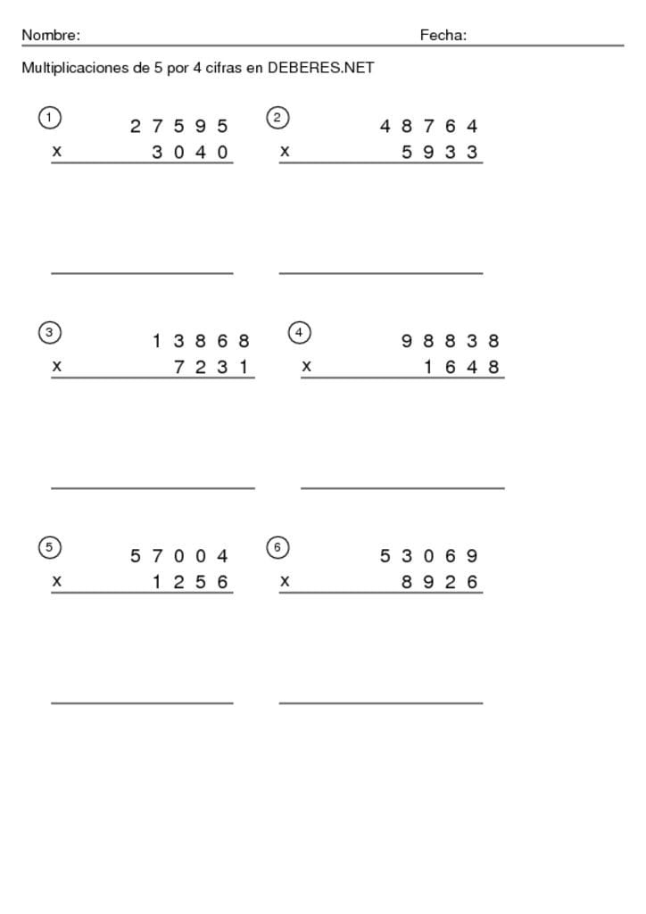 thumbnail of Multiplicaciones de 5 por 4 cifras – 12