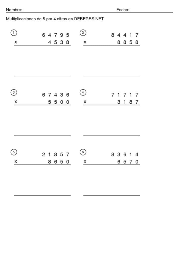 thumbnail of Multiplicaciones de 5 por 4 cifras – 13