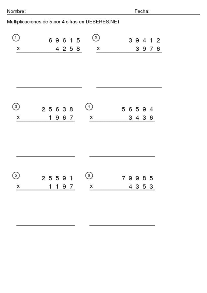 thumbnail of Multiplicaciones de 5 por 4 cifras – 16