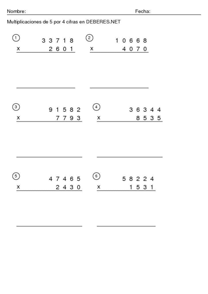 thumbnail of Multiplicaciones de 5 por 4 cifras – 2