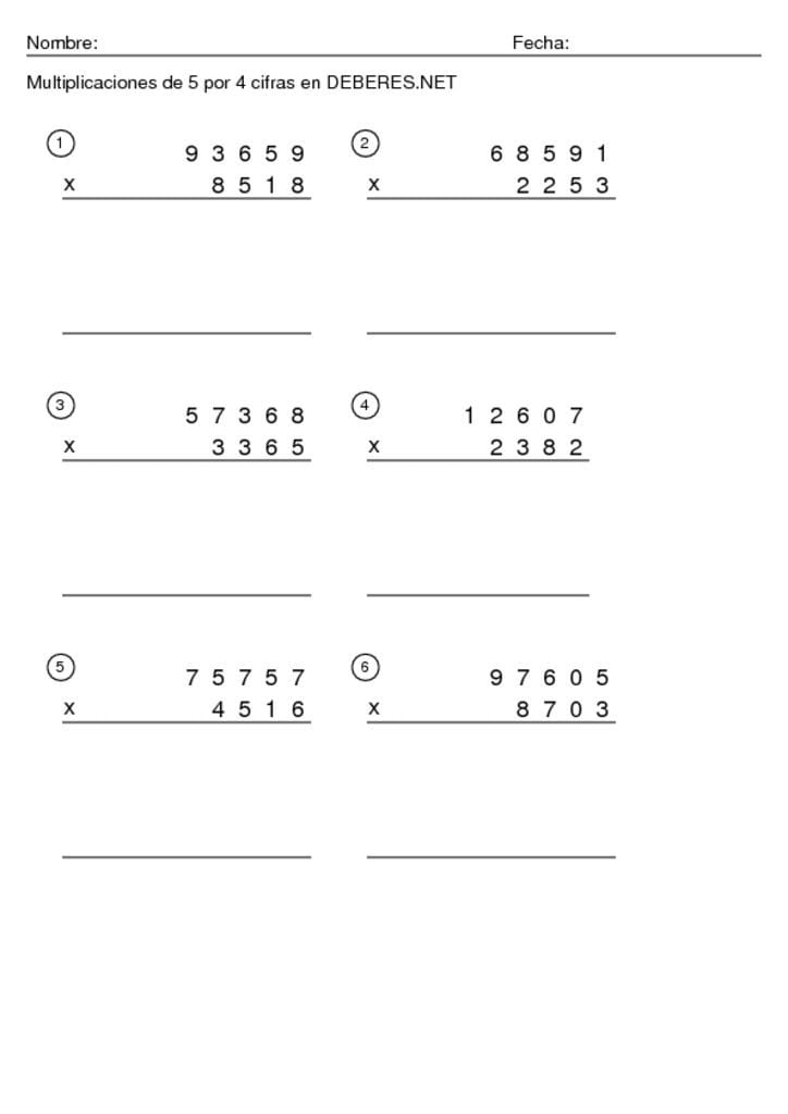 thumbnail of Multiplicaciones de 5 por 4 cifras – 5