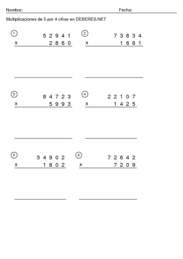 thumbnail of Multiplicaciones de 5 por 4 cifras – 8