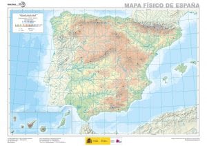 Mapa fisico España mudo para imprimir