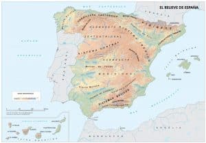 Mapa fisico relieve España
