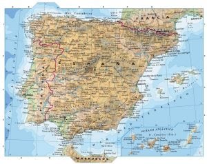 Mapa fisico y politico de España