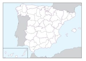 thumbnail of Mapa mudo politico Espana provincias sin nombre