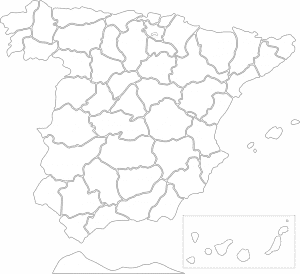 Mapa provincias de España para rellenar