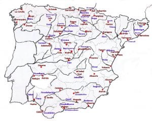Mapas rios España con nombre