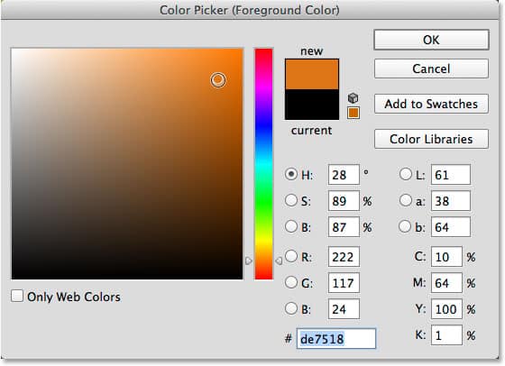 Selector de colores photoshop