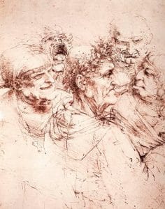 Estudio de cabezas de Ancianos de Leonardo Da Vinci