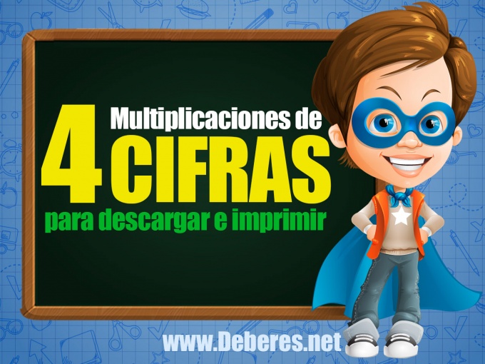 Multiplicaciones de 4 cifras para imprimir