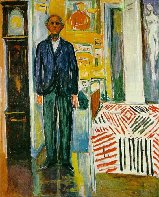 Munch - Selfportrait Between Clock And Bed